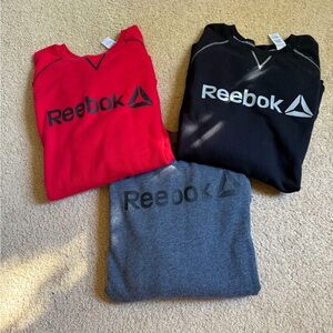 Reebok Men's Crewneck Sweatshirt - Red, Black, and Gray Lot